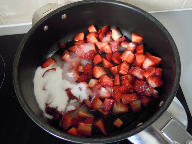 Fraises, sucre et eau