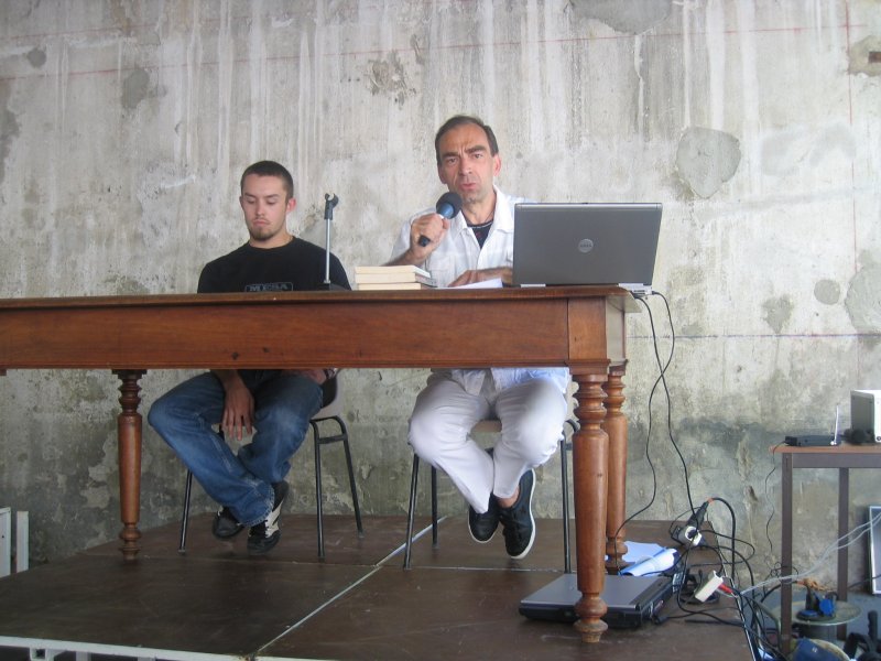 le jeune fan grenoblois et Pierre Creveuil