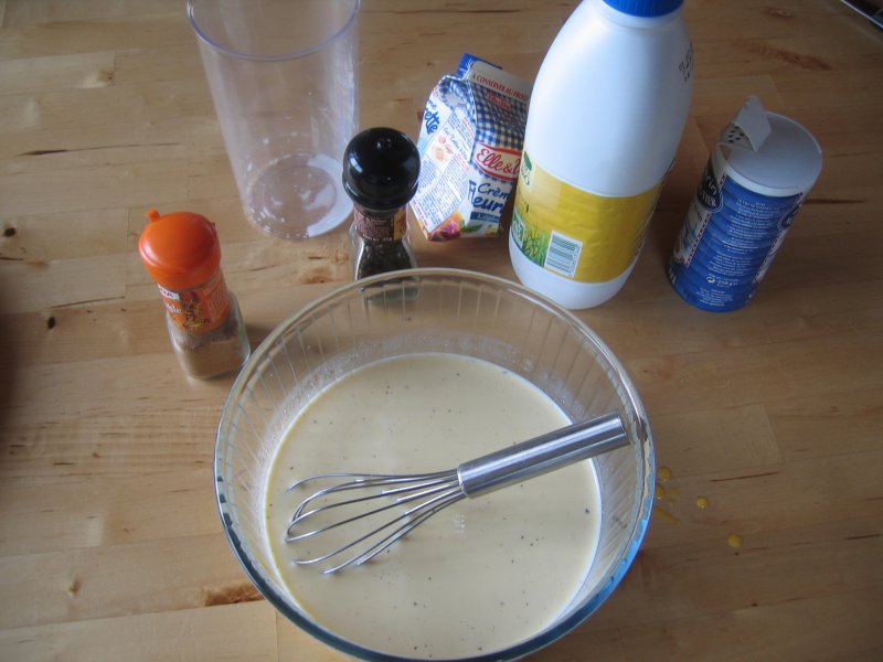 la préparation pour quiche