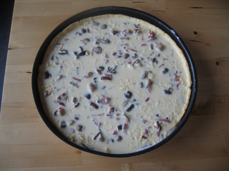 la quiche prête à être enfournée